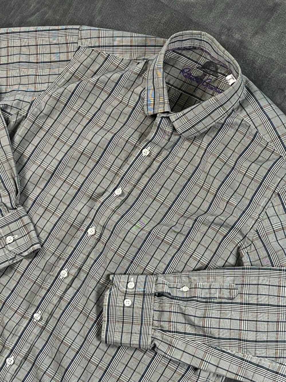 Robert Graham Button Up Shirt Long Sleeve Men's Size L Classic Fit Geometric